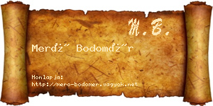 Merő Bodomér névjegykártya
